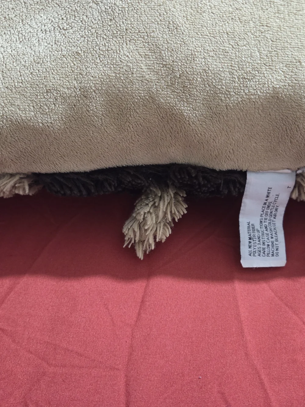 Plush Beige Dog-Shaped Pet Pillow
